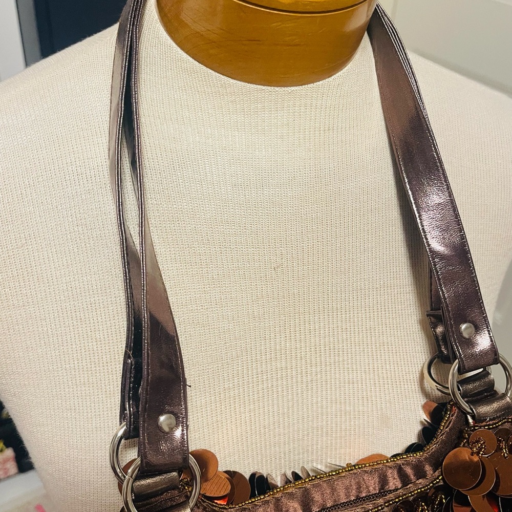 Vintage Y2K Sequin Brown purse - Picture 4 of 7
